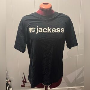 VINTAGE 2005 JACKASS MTV SPELL OUT PROMO MOVIE T SHIRT Y2K